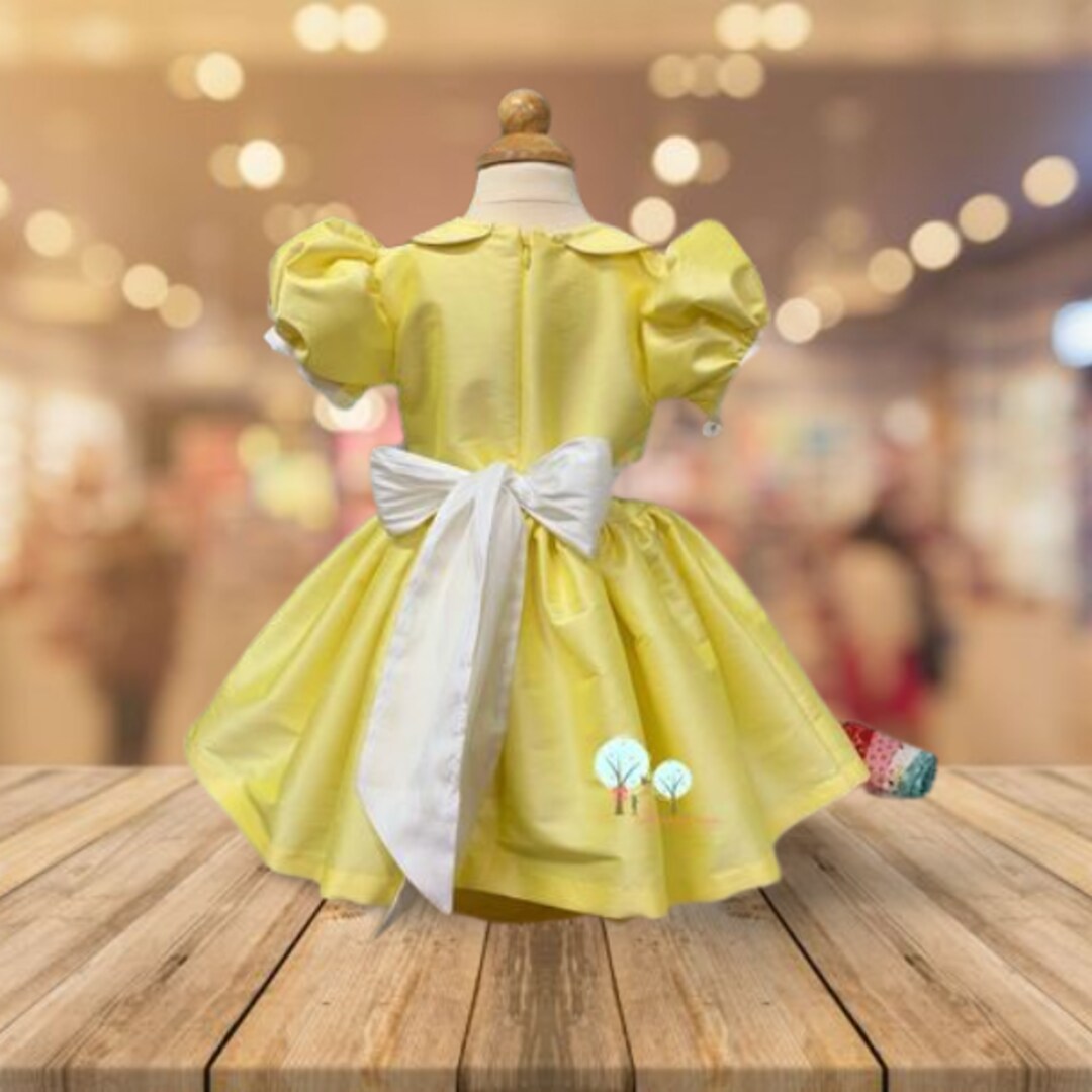 yellow tea party dress Polyester Lace Long Sleeves Cotton Summer ROCOCO Style Kids' Lolita Dresses Apricot Elegant Sleeveless Woven Fabric Plants A Line Beautiful Dark Yellow Tulle Tea